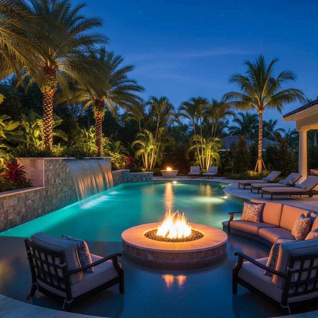 Luxury Pool Builders in Westlake: Create Your Dream Oasis 4 Luxury pool with water and fire features enhancing outdoor living space