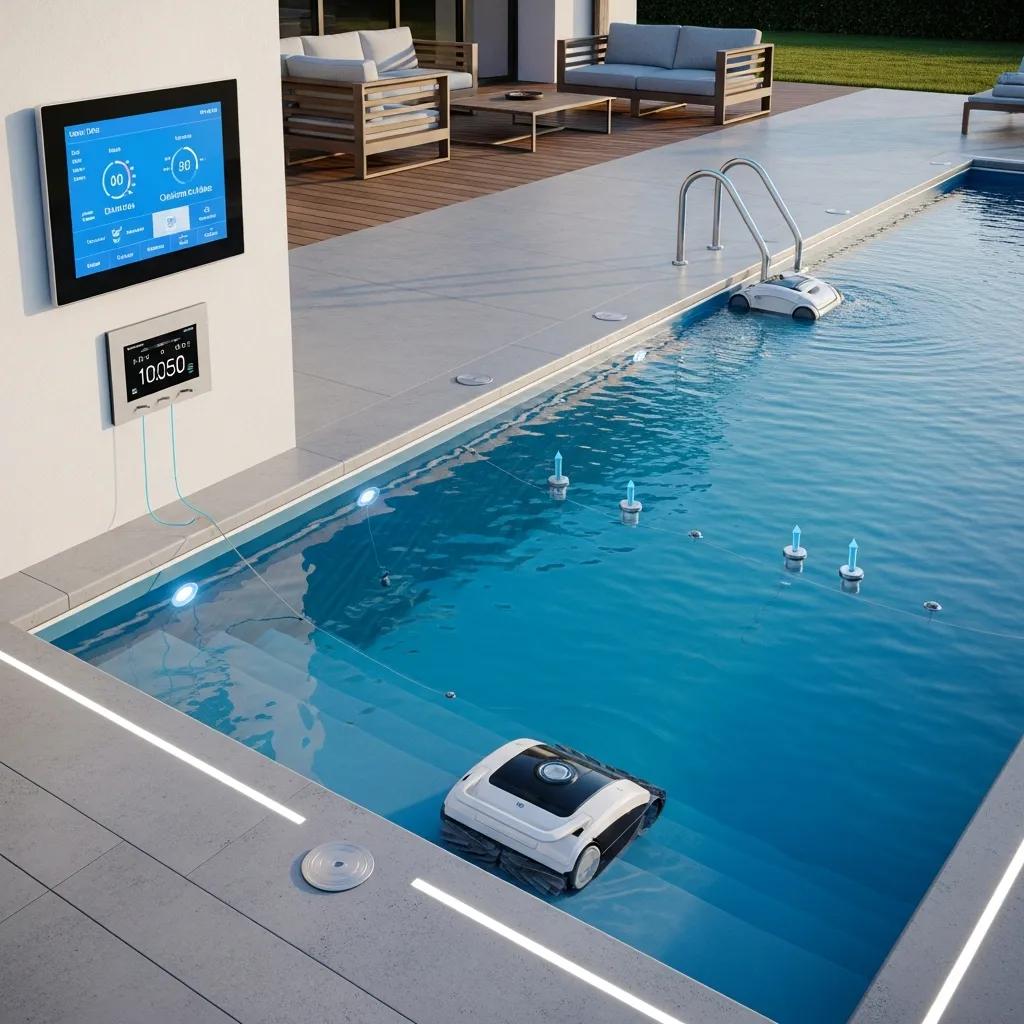 Save Water with Innovative Strategies for Custom Pools 4 Modern pool with smart technology for water efficiency