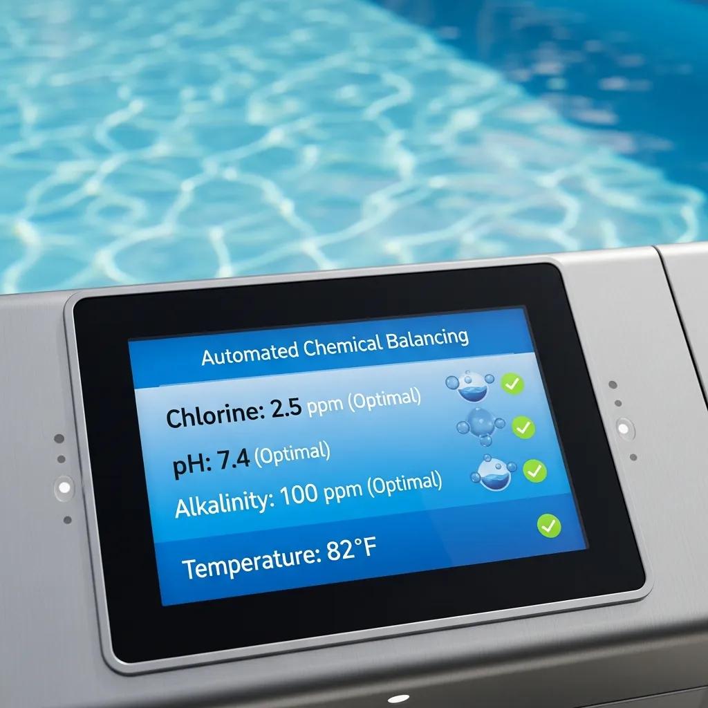 Effortless Pool Management with Smart Pool Systems 4 Smart pool system interface showing automated chemical balancing for optimal water quality